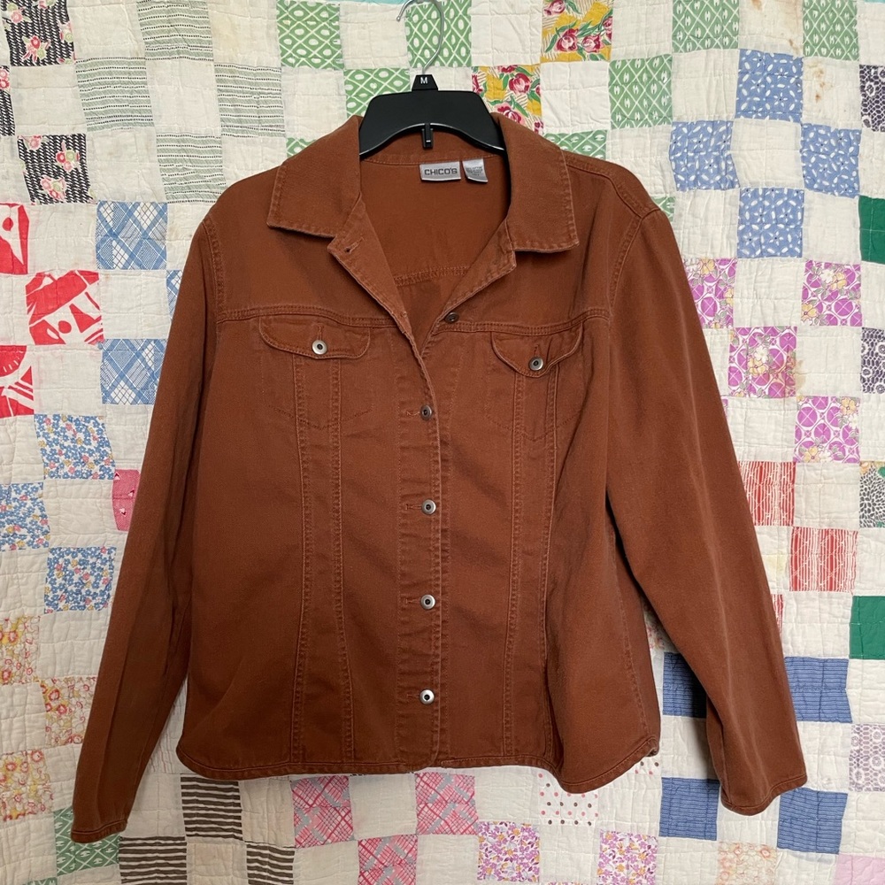 Chico’s Brown Denim Jacket - Size Large